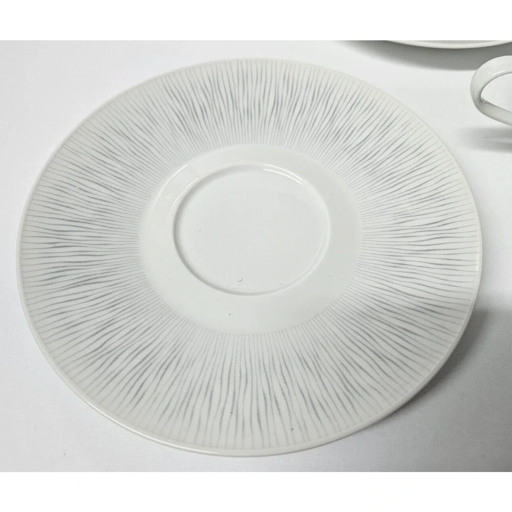 Rosenthal Continental R2225 Cream Soup Set – 4 Bowls with Lids & Saucers